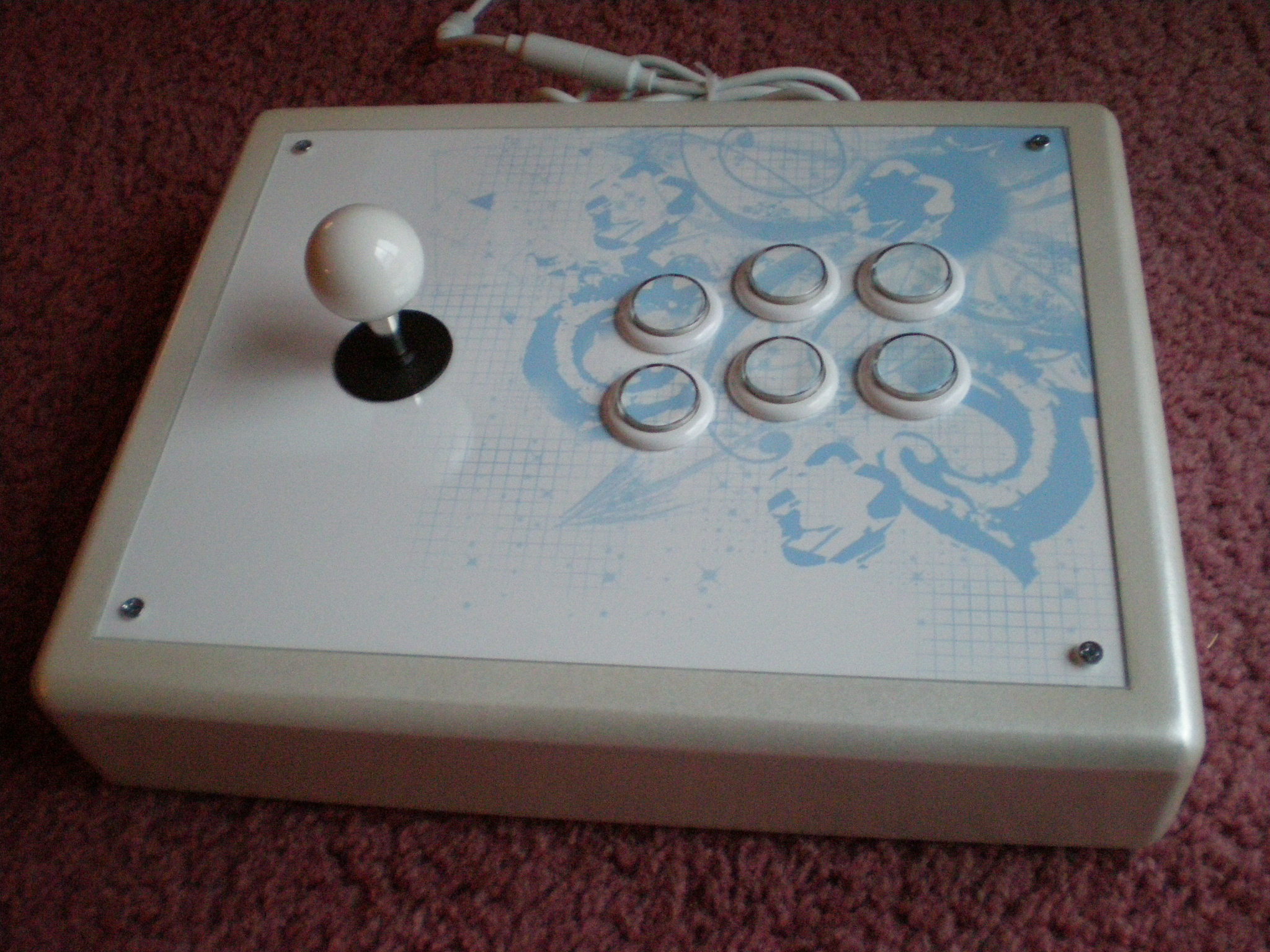 Pearl white and blue
